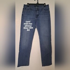 Levi's Blue Mid Rise Skinny Jeans